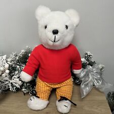 Vintage Rupert The Bear White Jointed Bear Handmade? Red Yellow