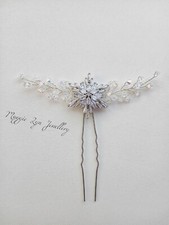 Silver Snowflake hair clip, Snowflake hair pin, Winter wedding hair accessories