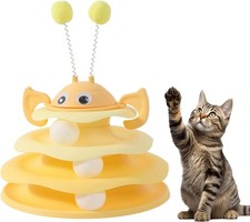 Nestoly Interactive 3-Layer Cat Toy Tower with Rotating Bee and Rolling Balls