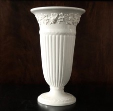 Wedgwood Queensware Embossed Vase 22 cm Cream On Cream