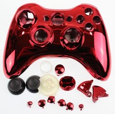 Replacement Custom Chrome Red Xbox 360 Controller Shell Case
