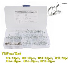 70Pcs/Box Stainless Steel Double Wire Fuel Line Hose Spring Tube Clamp Clips