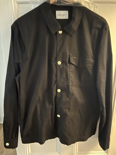 Albam black overshirt - overshirt, men's