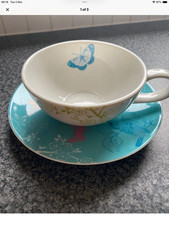 Portmeirion Dawn Chorus Teal Tea Cup And Saucer
