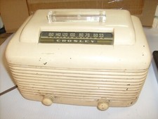 Vintage Crosley AM tube Radio art deco , mid modern  Restore or parts , hums