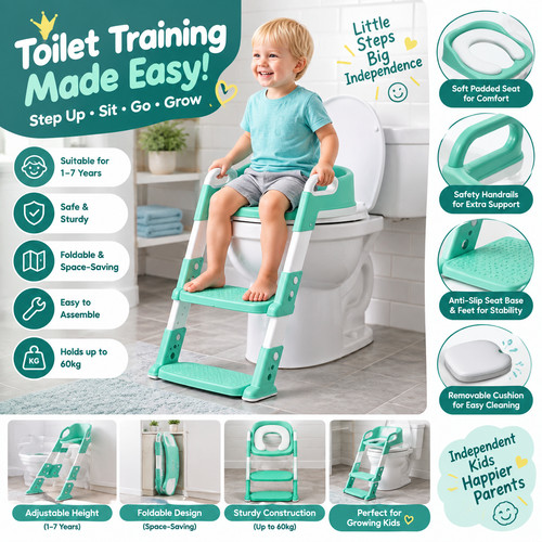 Children toilet seat ladder - &,