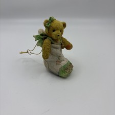 Cherished Teddies 'Bear in Stocking Dated' Hanging Christmas Ornament 1992