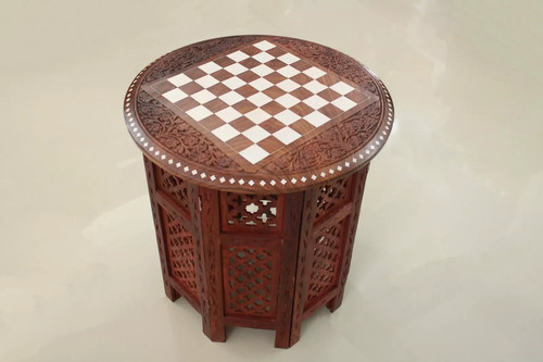 Wooden chess board table - wooden,