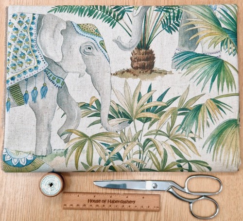 Fabric remnant indian elephant - fabric,