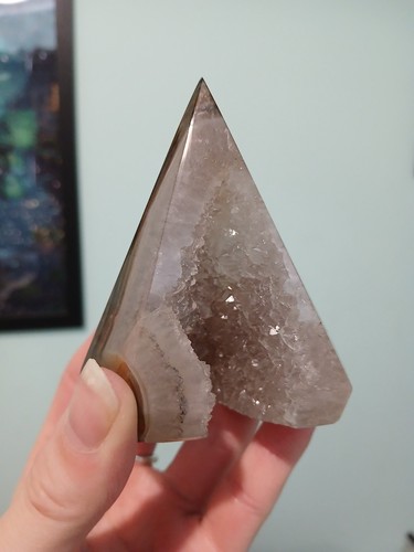 Drusy agate pyramid medium - drusy,