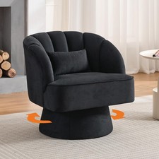 Swivel Velvet Barrel Chair