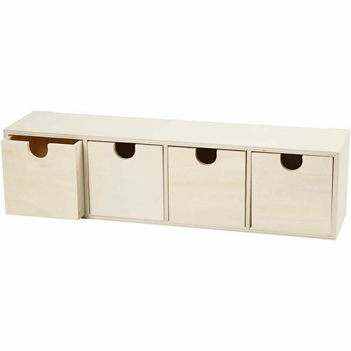 Four drawer wooden chest x - wooden,