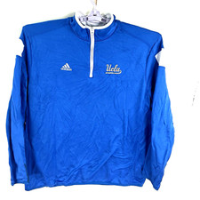 Vintage adidas UCLA Bruins Climalite  1/4 Zip Pullover Jacket Mens XL Blue