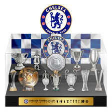 Chelsea UEFA Grand Slam Trophy 8cm Metal 12 Trophy With Display Case