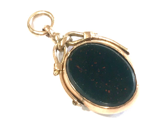 Antique 9ct rose gold fob - antique,