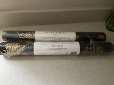 Laura Ashley Kimono Wallpaper Charcoal Bronze 2 Rolls New Metallic Floral Design