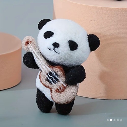 Needle felting kit panda with - kit,,