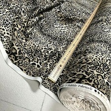 100% Superior Cotton Poplin Fabric Wild Cat Leopard & Lynx Print Rose & Hubble