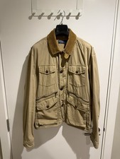 Polo Ralph Lauren Cotton Wading Jacket Corduroy Collar Khaki Multi-Pocket Size L