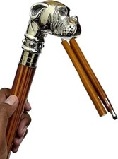 Spank Premium Brass Head Antique Wooden Walking Stick Cane Women Choice Present