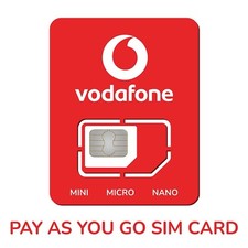 OFFICIAL Vodafone UK Pay As You Go SIM CARD 3 in 1 sim inc. Standard Micro Nano 