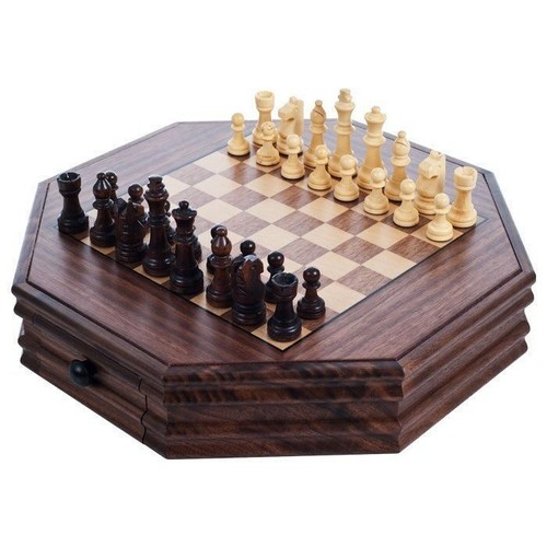 Octagon wooden chess and - wooden,