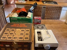 Rank Aldis slide projector, Canon HI8 (UC8) , 808D super 8 silent movie projec