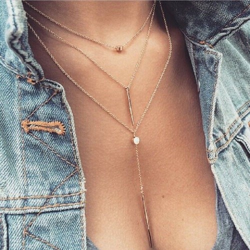 Chain multi layer necklace - chain,