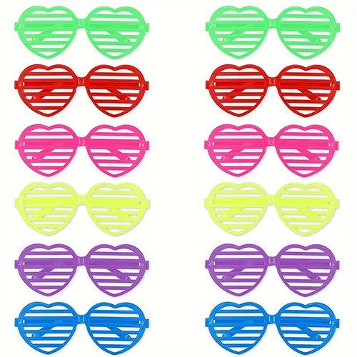 Neon heart shutter sunglasses - heart,