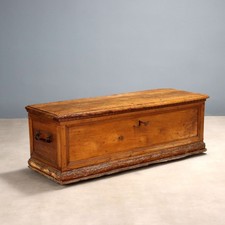 Antique Chest Walnut Wrought Iron Italy XVIII Century Original