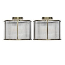 Set of 2 Modern Antique Brass