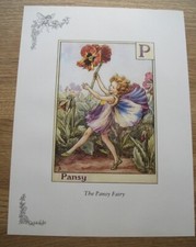 CICELY MARY BARKER - Pansy & Nasturtium fairies 11 x 8 inch WALL ART   