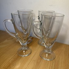 4x Tall Coffee Glasses Latte Irish Coffee - Elegant Design 17cm Tall, 7.5cm Diam