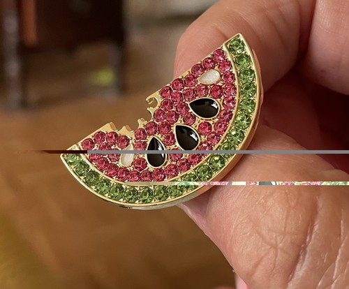 Watermelon slice brooch gold - slice,