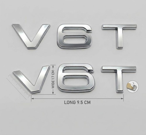 V6t silver chrome letters - chrome,