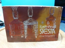 Ravenhead Siesta Ice Bark 7cl Glass Wine Goblets, Vintage 1970s, Set of 6