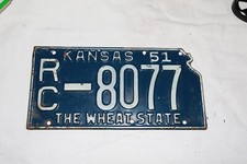 1951 Kansas License Plate No