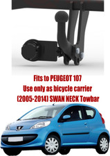 Swan Neck Tow Bar For PEUGEOT  107 (2005-2014) & NO ELECTRICS - C008