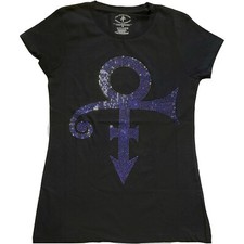 PRINCE T-SHIRT Diamante Purple Ladies SYMBOL SM / MED / LRG / XL / 2XL IN STOCK