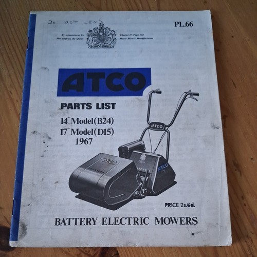 Atco vintage parts list - list, 14"