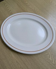 Churchill oval steak/dinner plates 12 1/4" x 9 3/4" stoneware superb condition 