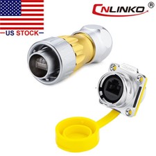 Ethernet Circular Connector RJ45 Plug & Socket Outdoor Waterproof IP67 Metal