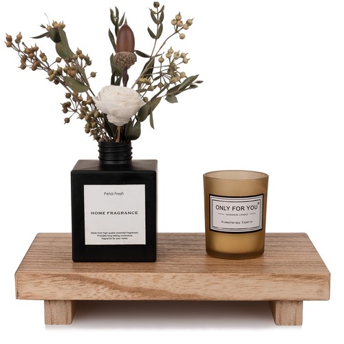 Small wood tray pedestal stand - tray,
