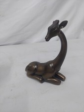 Leonardo Collection Bronze Giraffe Figurine – Sitting Resin Ornament Home Decor