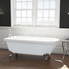 Traditional Freestanding Bath 1700 1800 Roll Top Single Ended With Claw Feet