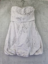 COAST Womens 'TRUDY  DRESS' Size UK 12 Silver Strapless Lined BNWT RRP £ 125
