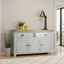 Cotswold Painted Oak Sideboard / Solid Large 3 Door 3 Drawer Cupboard / Brand Ne
