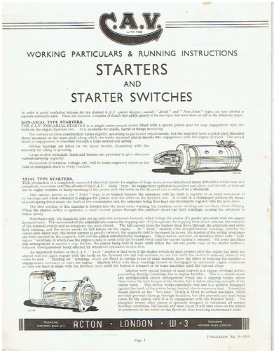 Truck bus starter - c.a.v.,