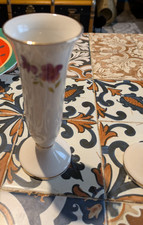 Sadler -Bud Vase Floral Flower Pattern Purple Flowers Approximate measurements