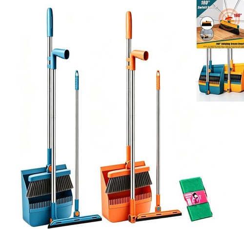 Broom dustpan set brush long - dustpan,